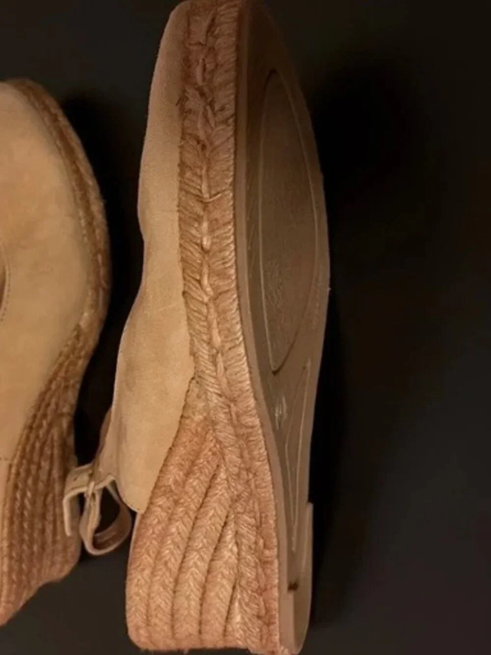 Patricia Green Poppy Slingback Espadrille Wedge Size 10 Beige